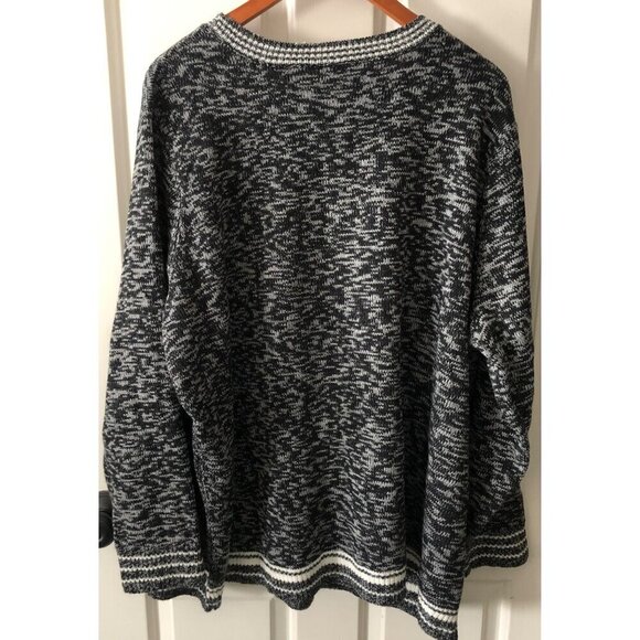 Women's 4XL Winter Just Chillin Penguin Skiing Sweater Blk & Gray - Picture 6 of 7